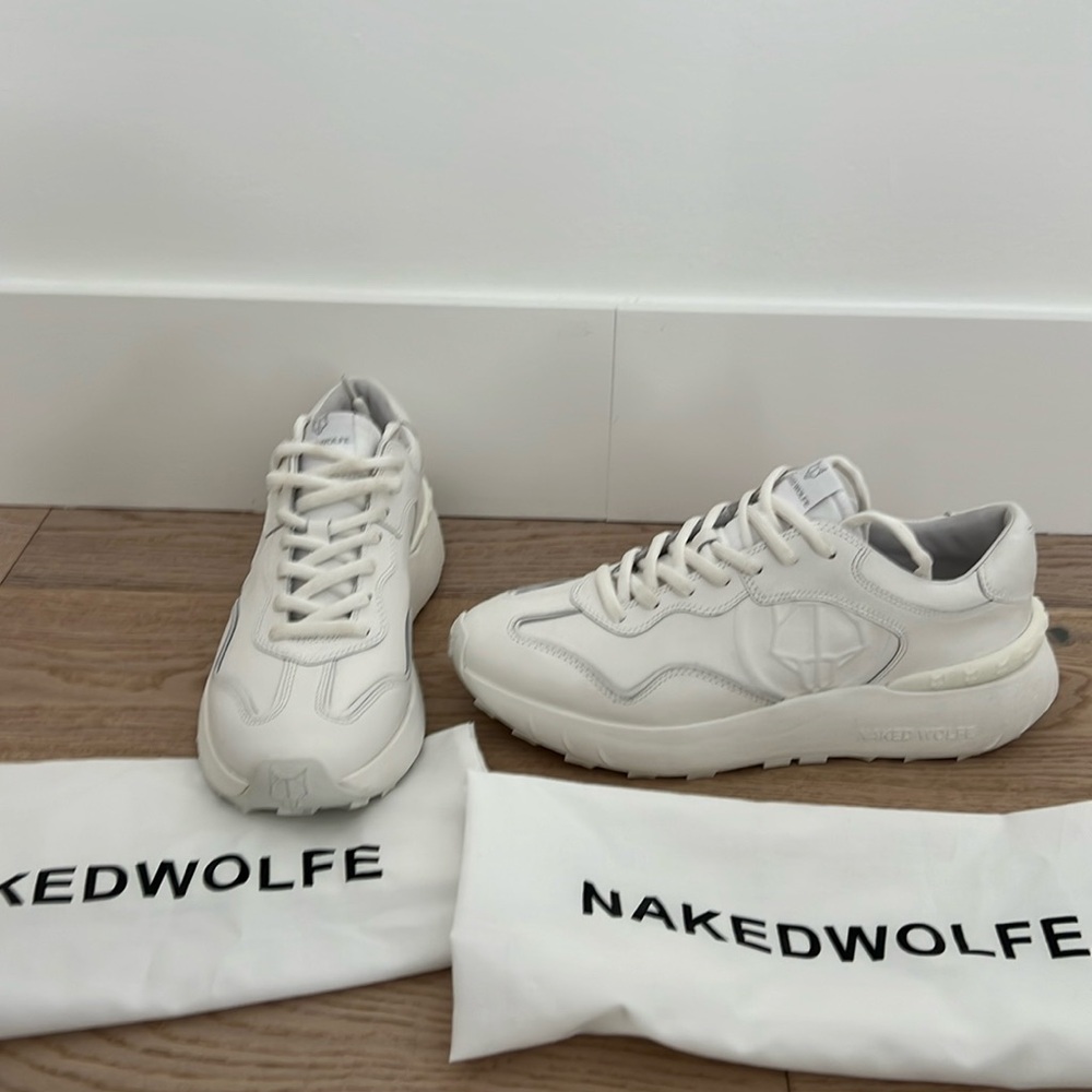 Naked Wolfe Drought Triple White Sneakers